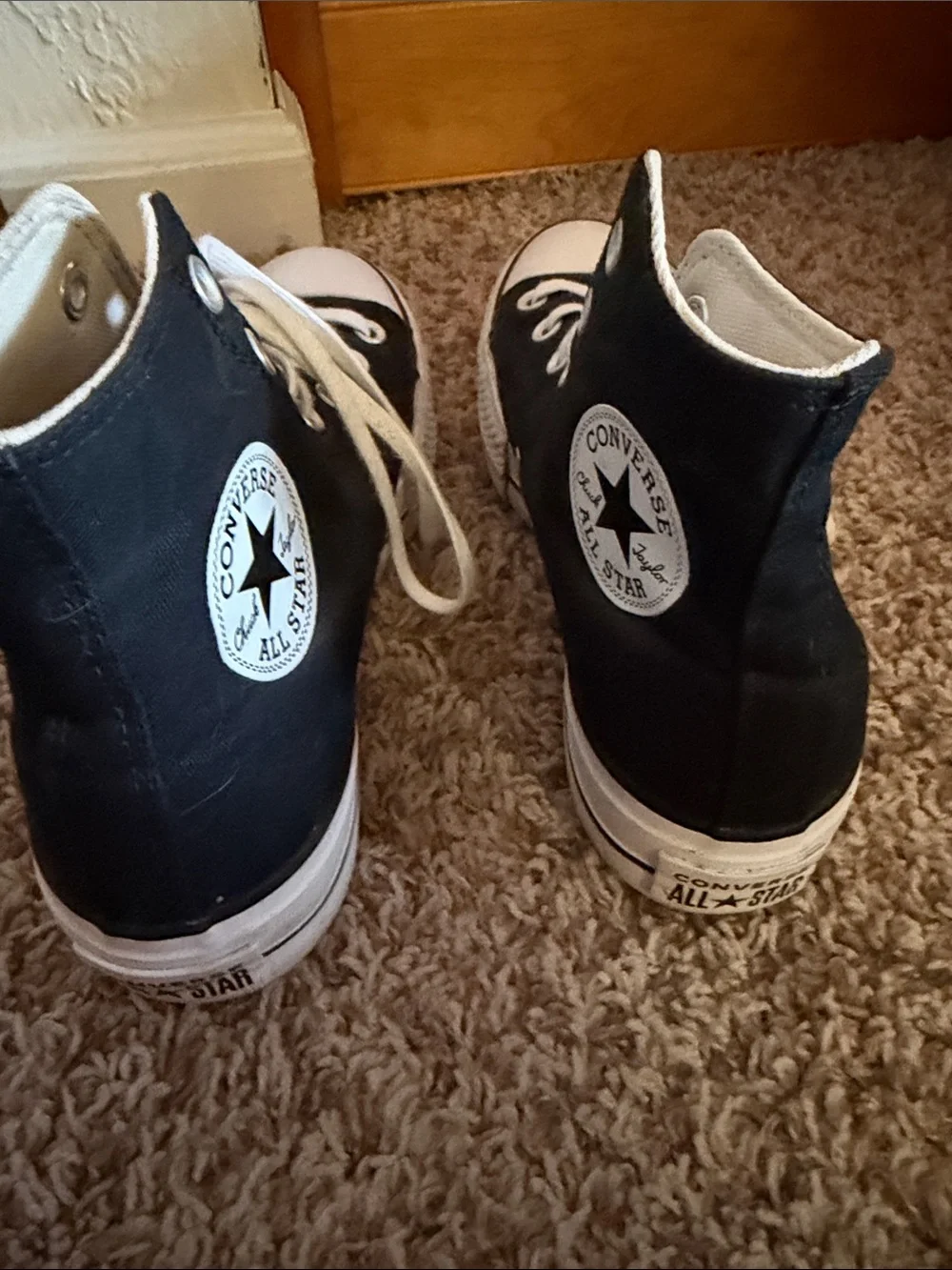 Converse Chuck Taylor High Top Sneakers in Black and White - Picture 5 of 6